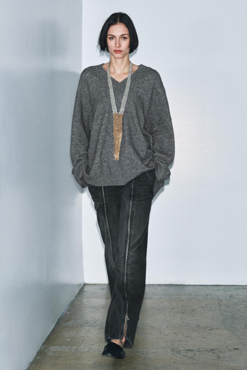PULL OVERSIZE AVEC LAINE