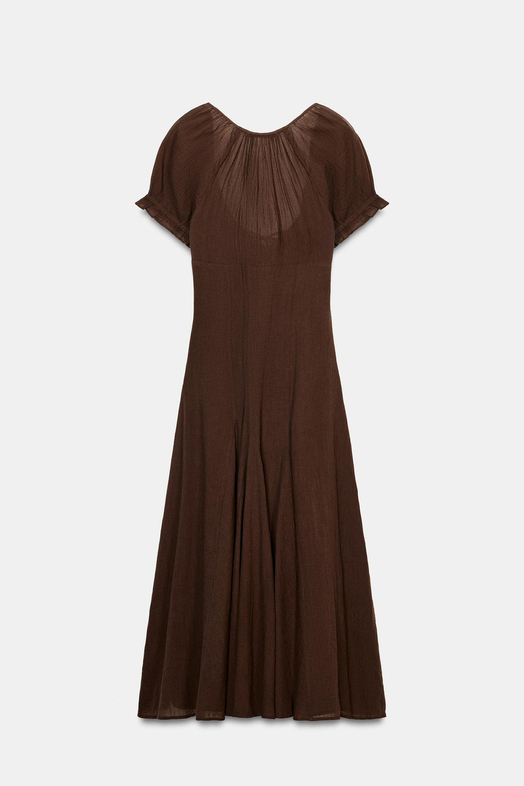 Robe mi-longue en gaze avec godets