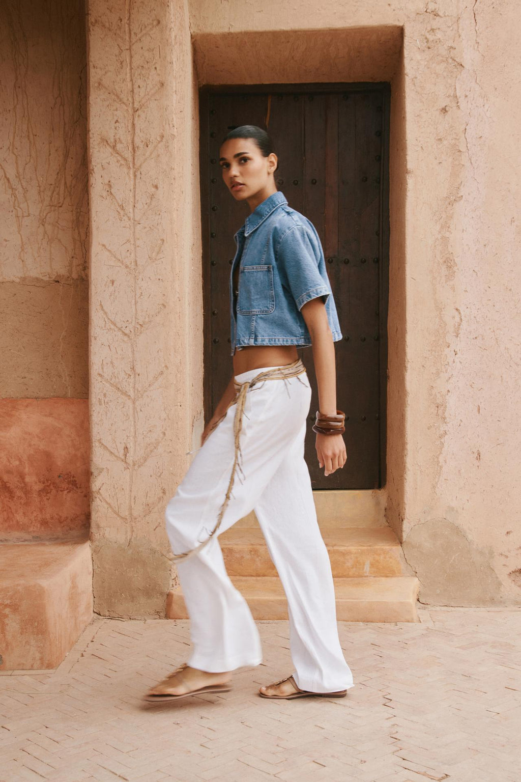 SIGNATURE CROPPED-HEMD DENIM