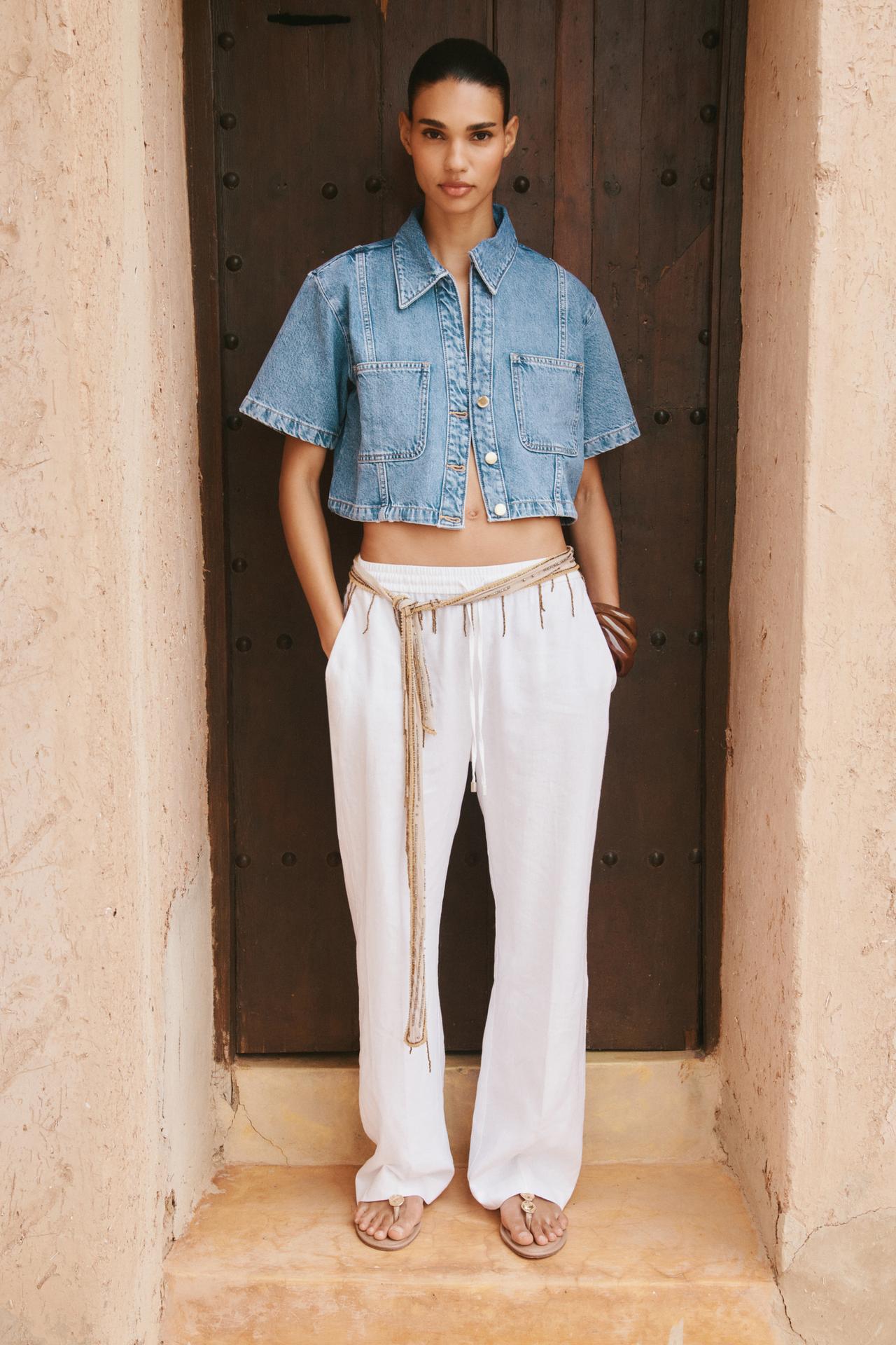 CROPPED-HEMD DENIM LINIE