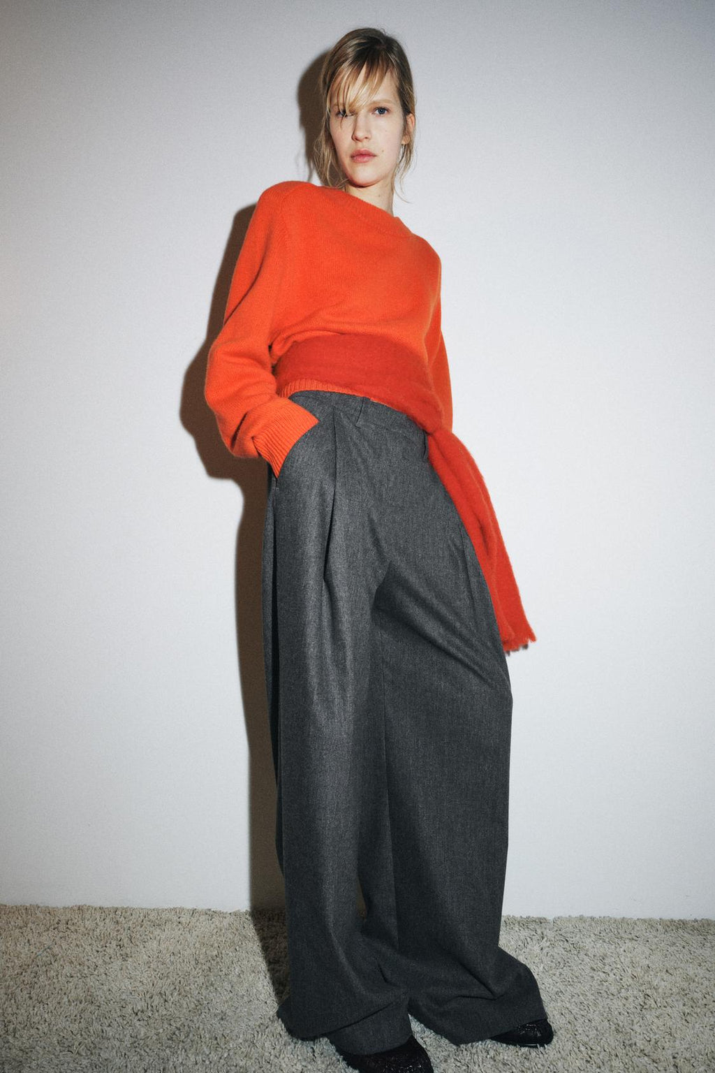 PANTALON WIDE LEG À PINCES