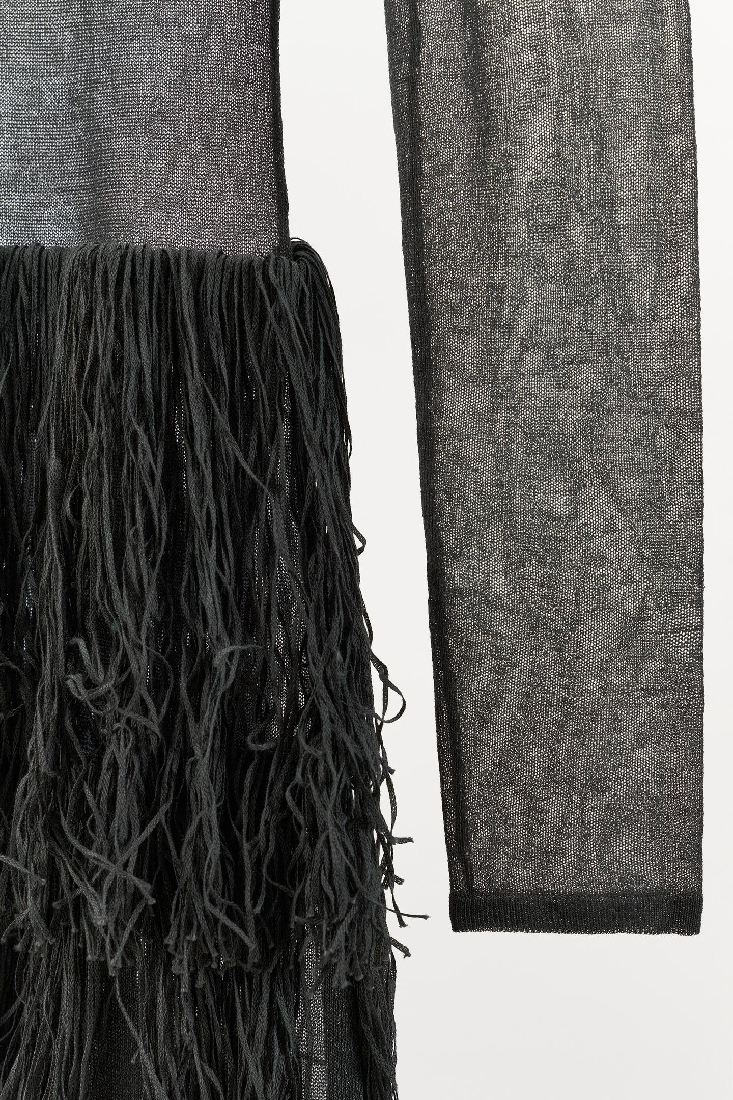ROBE EN MAILLE FIL MÉTALLISÉ FRANGES