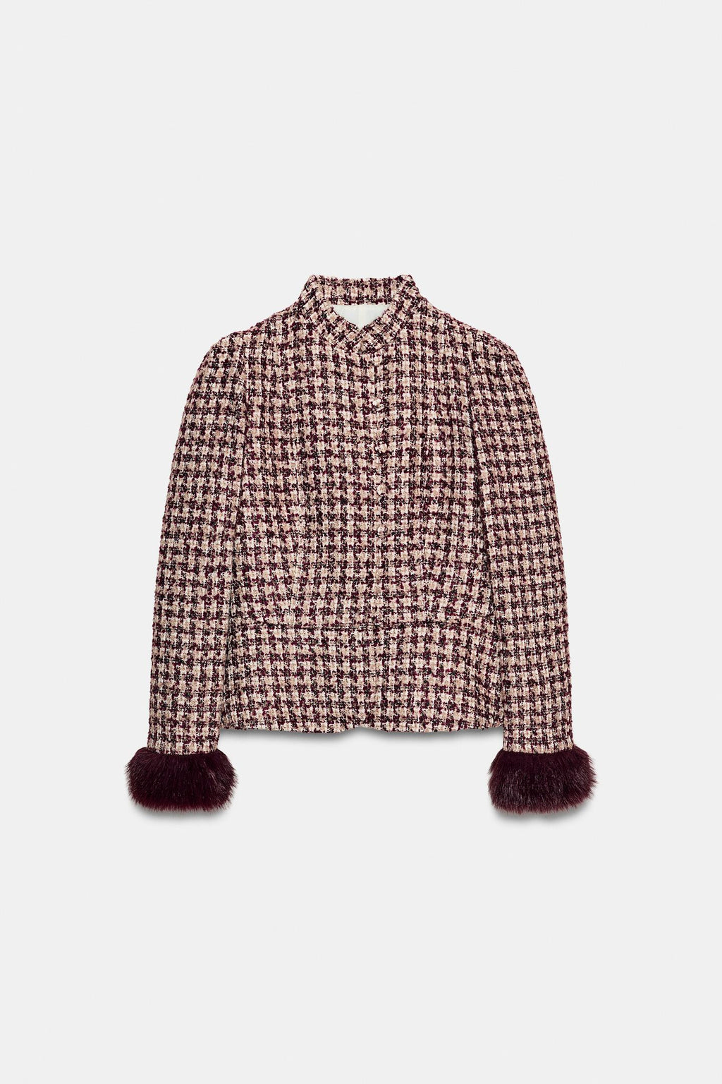 VESTE STRUCTURÉE À MANCHETTES EFFET FOURRURE EZ SIGNATURE
