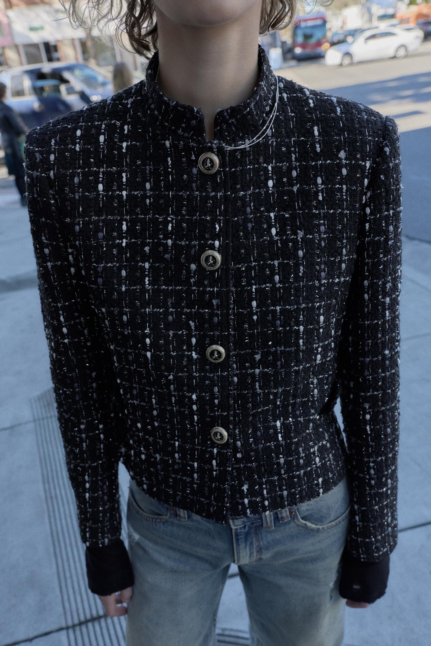 BLAZER STRUCTURÉ À FIL MÉTALLISÉ