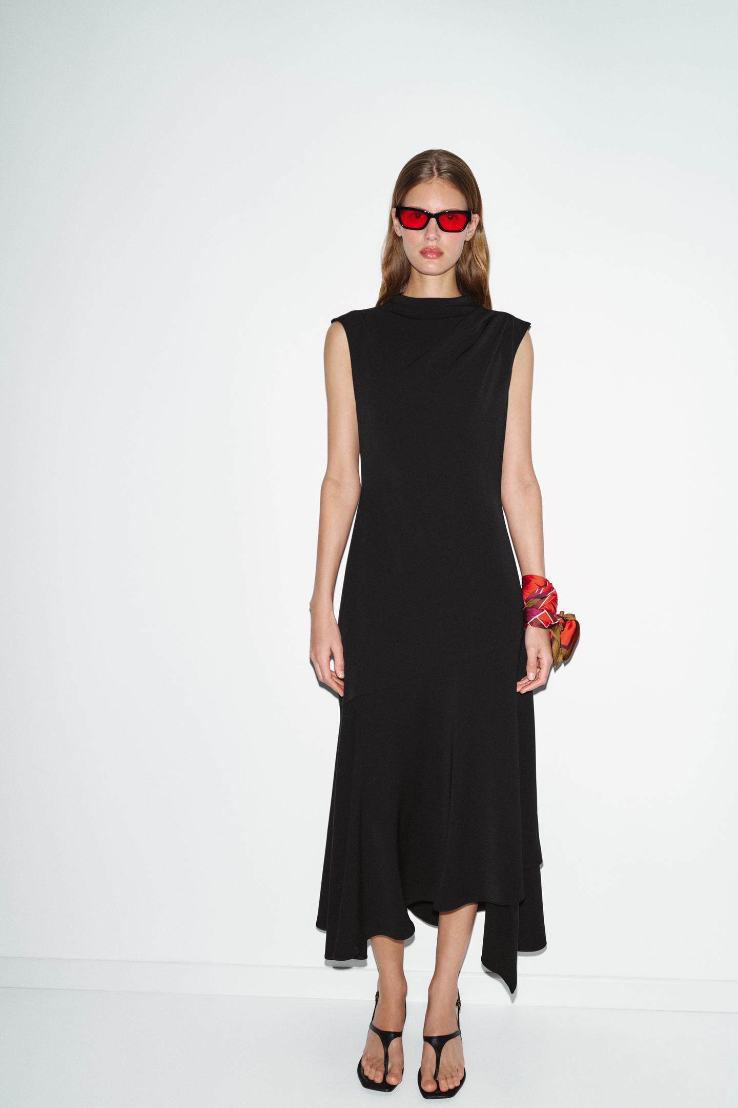Robe mi-longue asymétrique