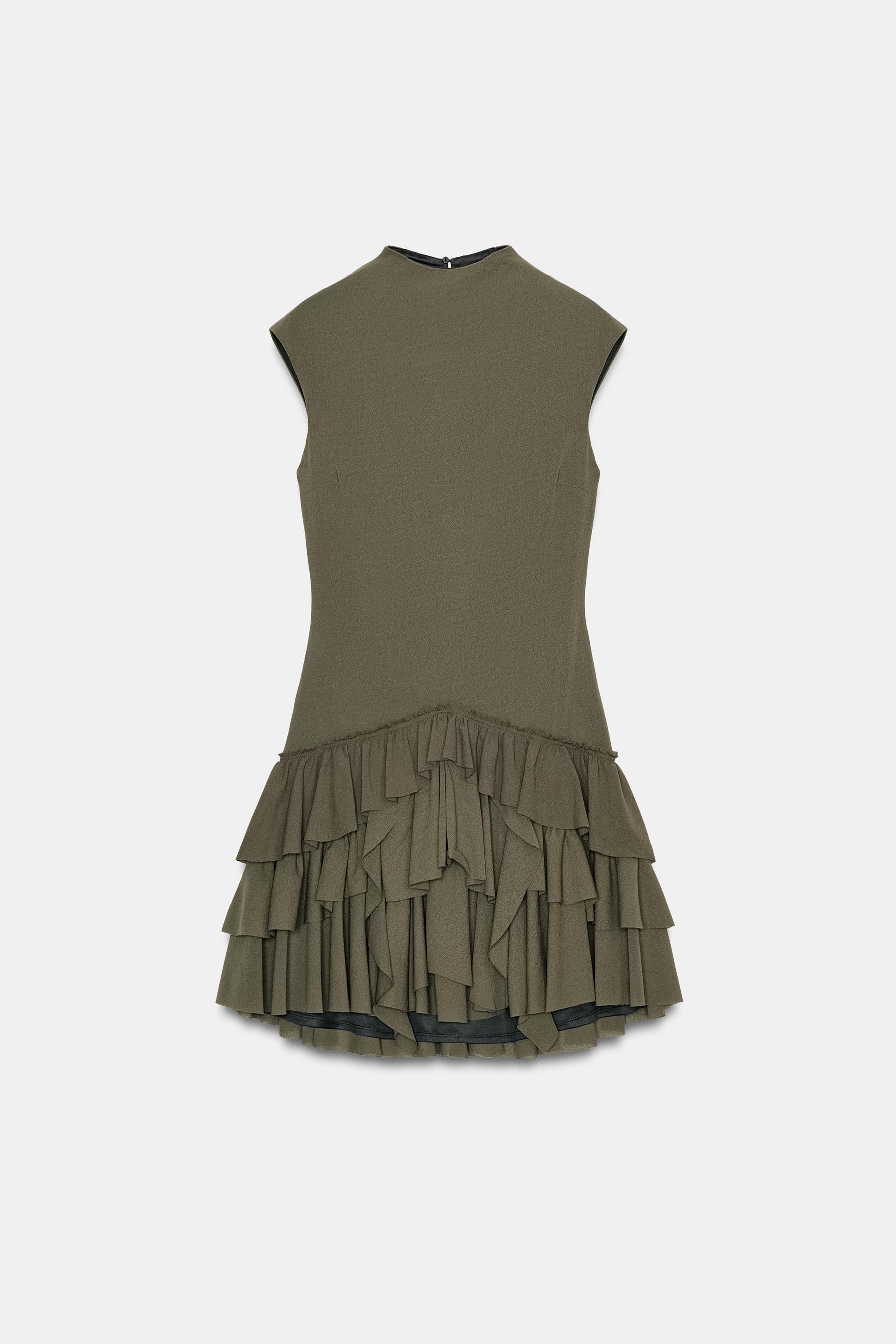 ROBE COURTE À VOLANTS