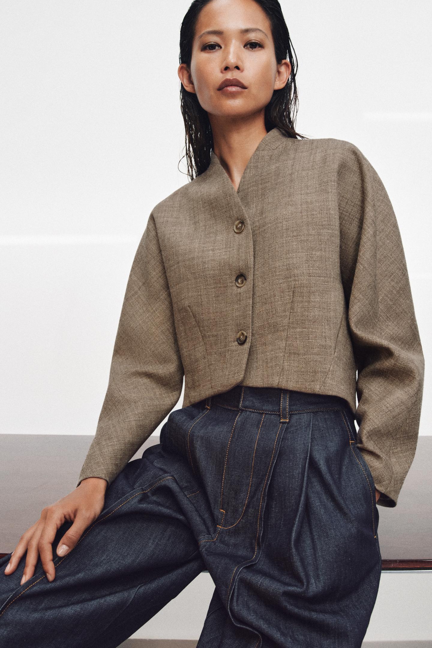 GILET COURT AVEC LAINE EZ SIGNATURE