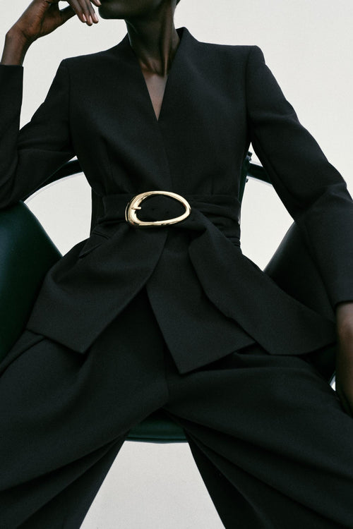 BLAZER CEINTURE BOUCLE DORÉE ENSEMBLE EZ SIGNATURE