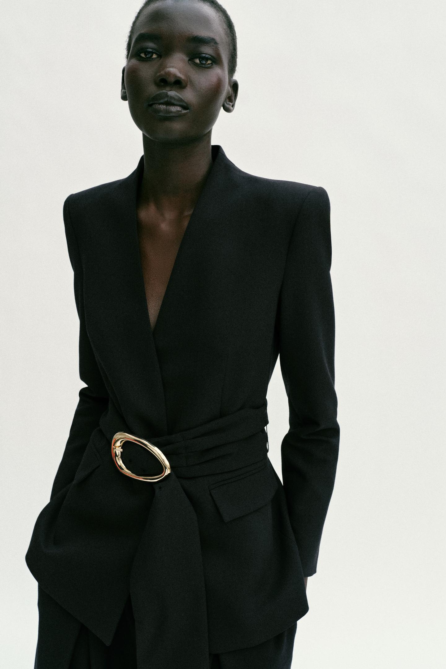 BLAZER CEINTURE BOUCLE DORÉE ENSEMBLE EZ SIGNATURE
