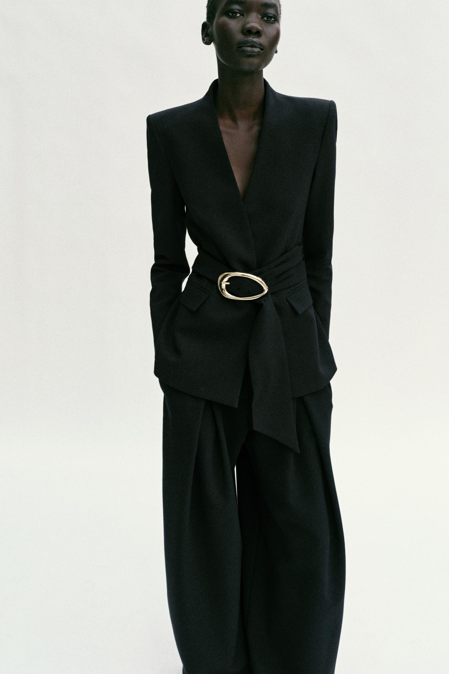 BLAZER CEINTURE BOUCLE DORÉE ENSEMBLE EZ SIGNATURE