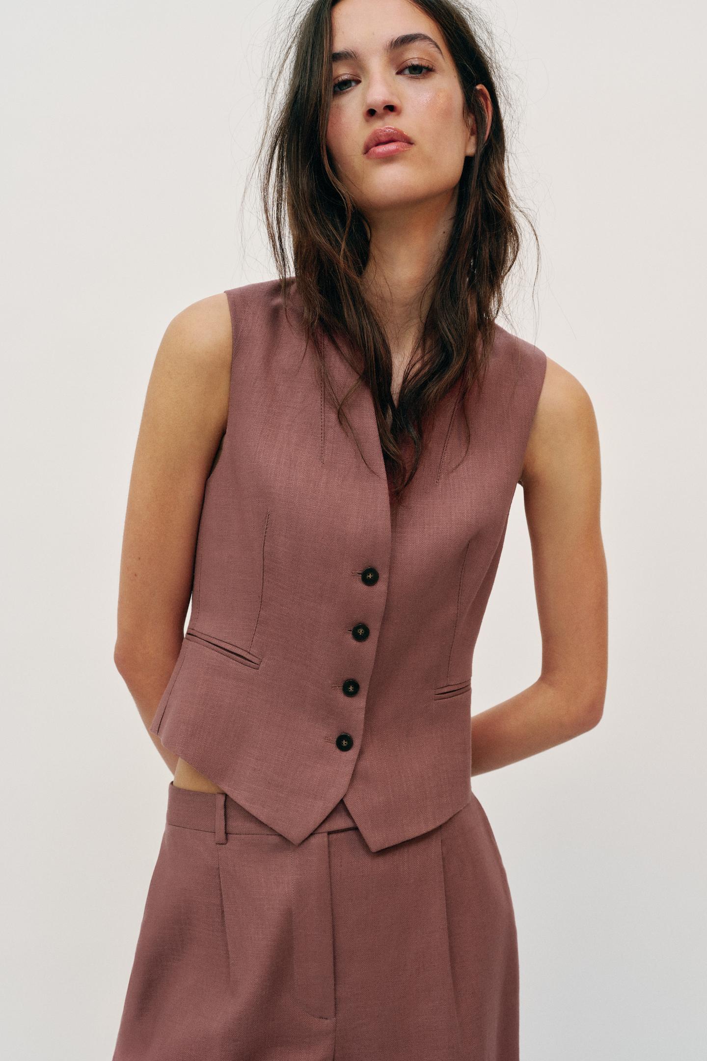 GILET EN LIN EZ SIGNATURE
