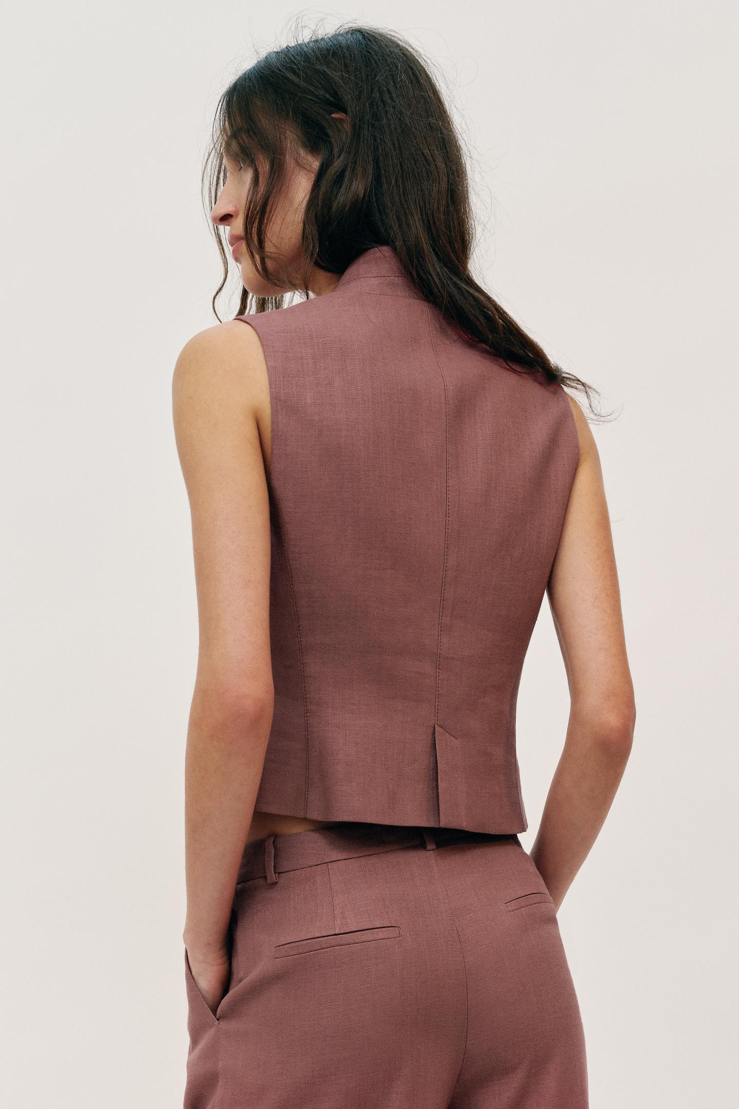 GILET EN LIN EZ SIGNATURE