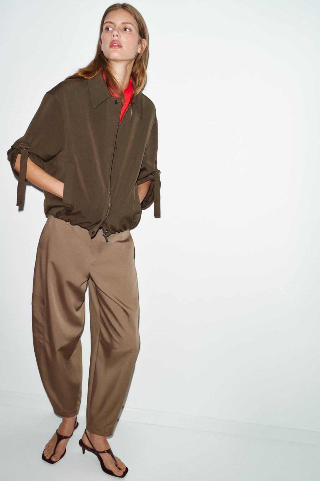 VESTE BOMBER À MANCHES RETROUSSÉES