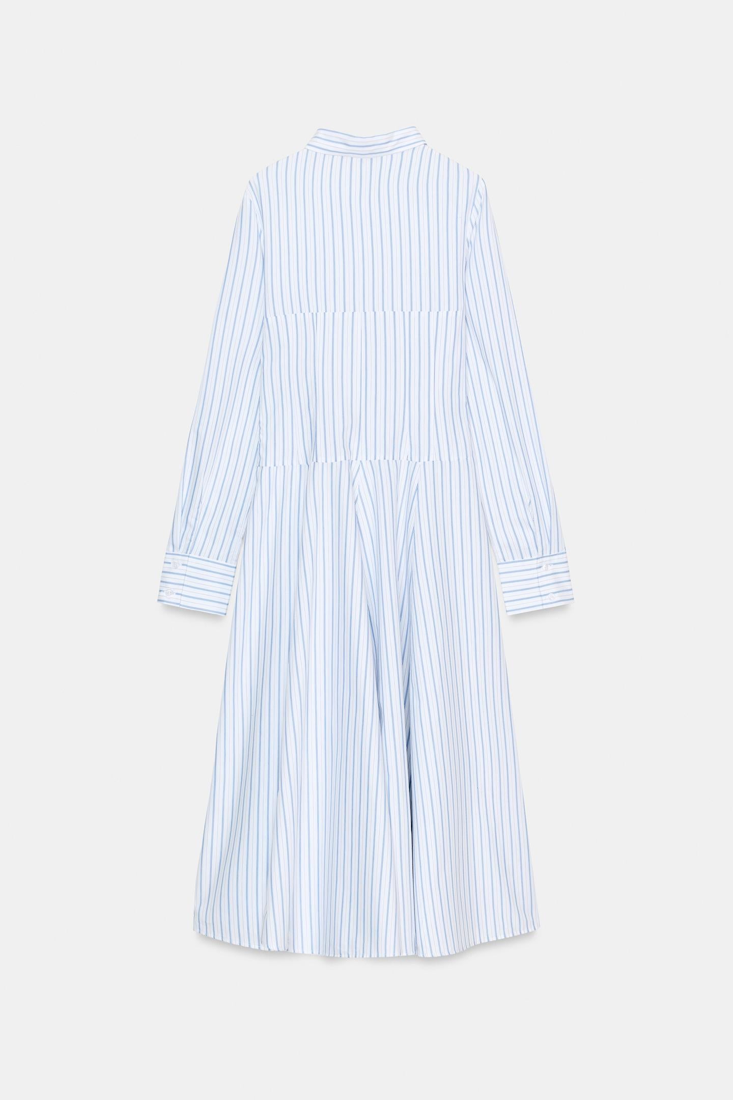 ROBE CHEMISE MI-LONGUE À RAYURES