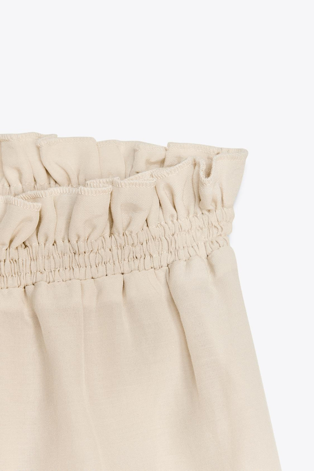 MIDI-ROCK MIT VOLANTS AUS VISKOSE-MIX BEIGE