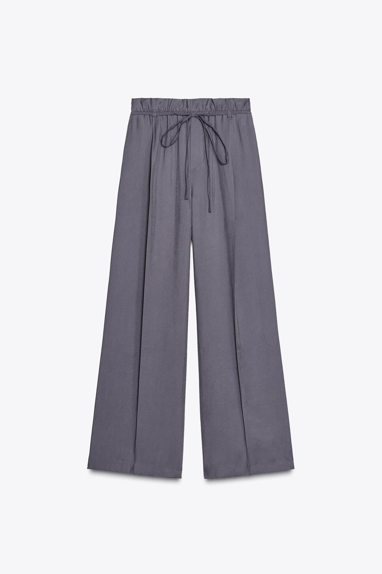 FLIESSENDE PAPERBAG-HOSE MIT GÜRTEL