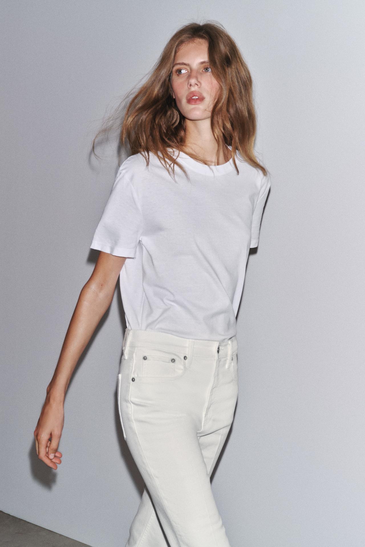 LUXURIÖSES COTTON ESSENTIAL TEE WEISS