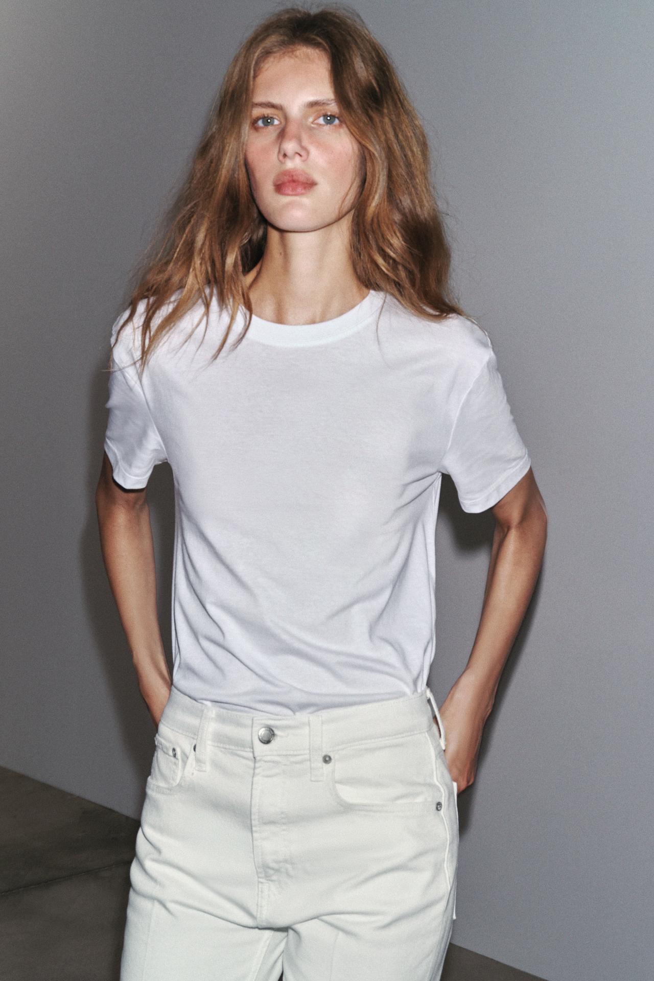 LUXURIÖSES COTTON ESSENTIAL TEE WEISS
