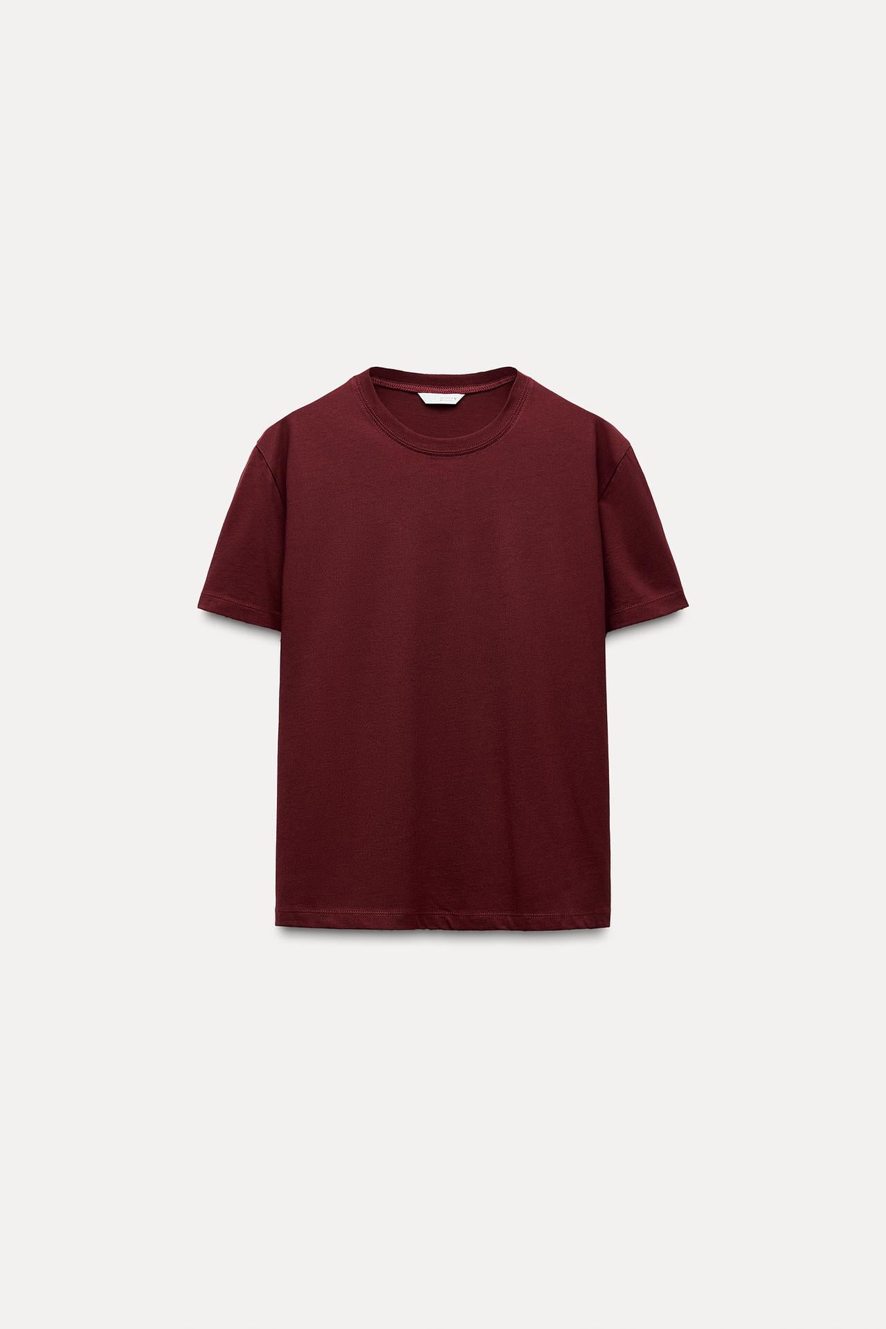 T-SHIRT BURGUNDER COTTON LINIE
