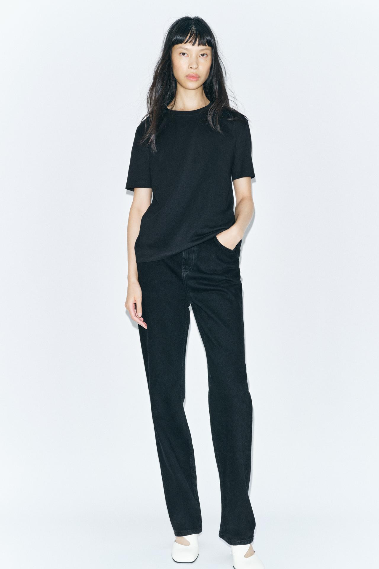 T-SHIRT SCHWARZ COTTON LINIE