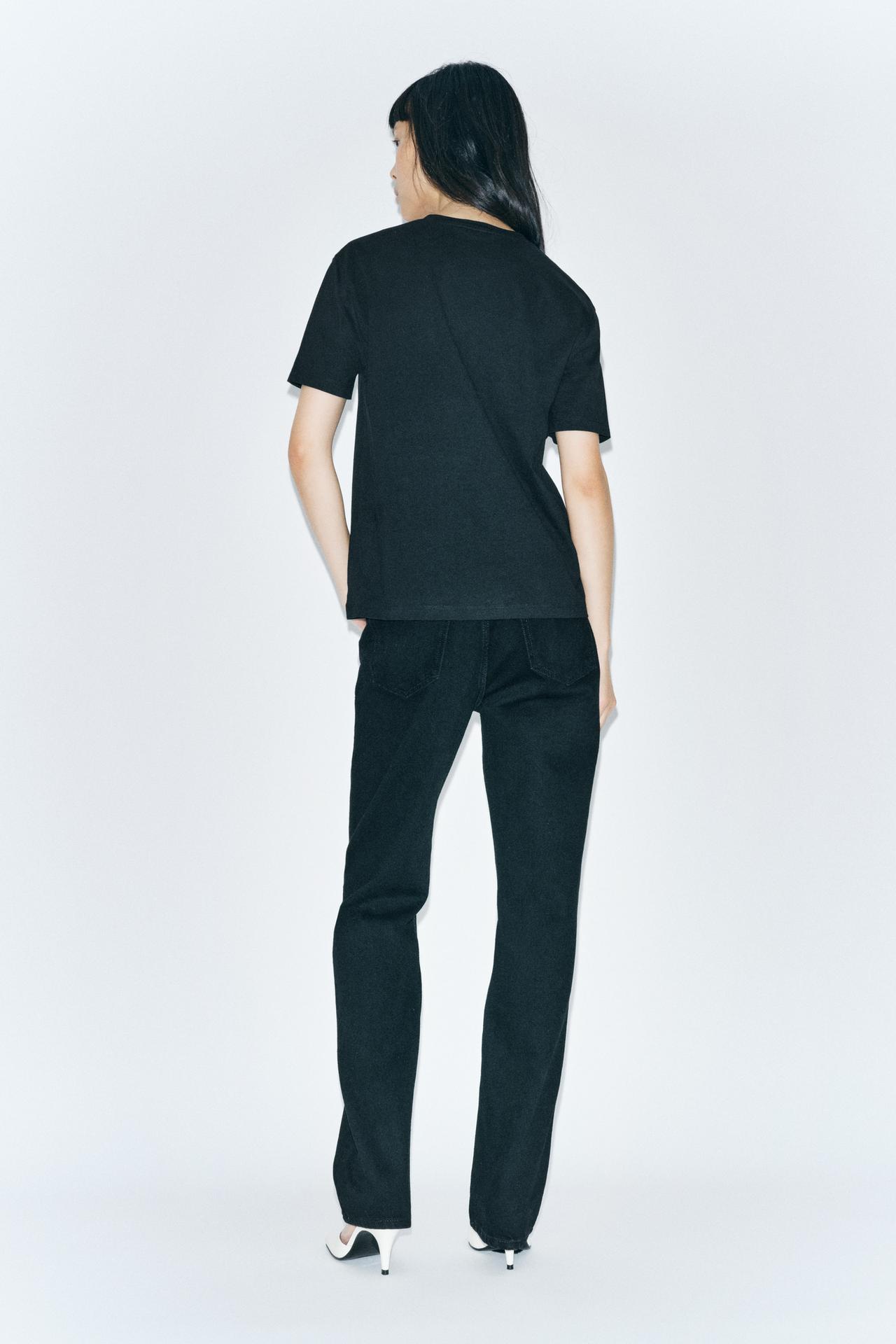 T-SHIRT SCHWARZ COTTON LINIE