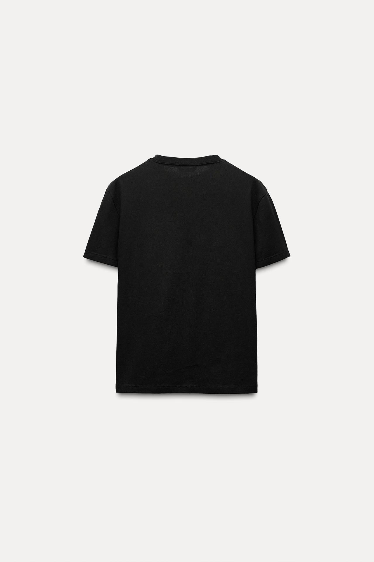 T-SHIRT SCHWARZ COTTON LINIE