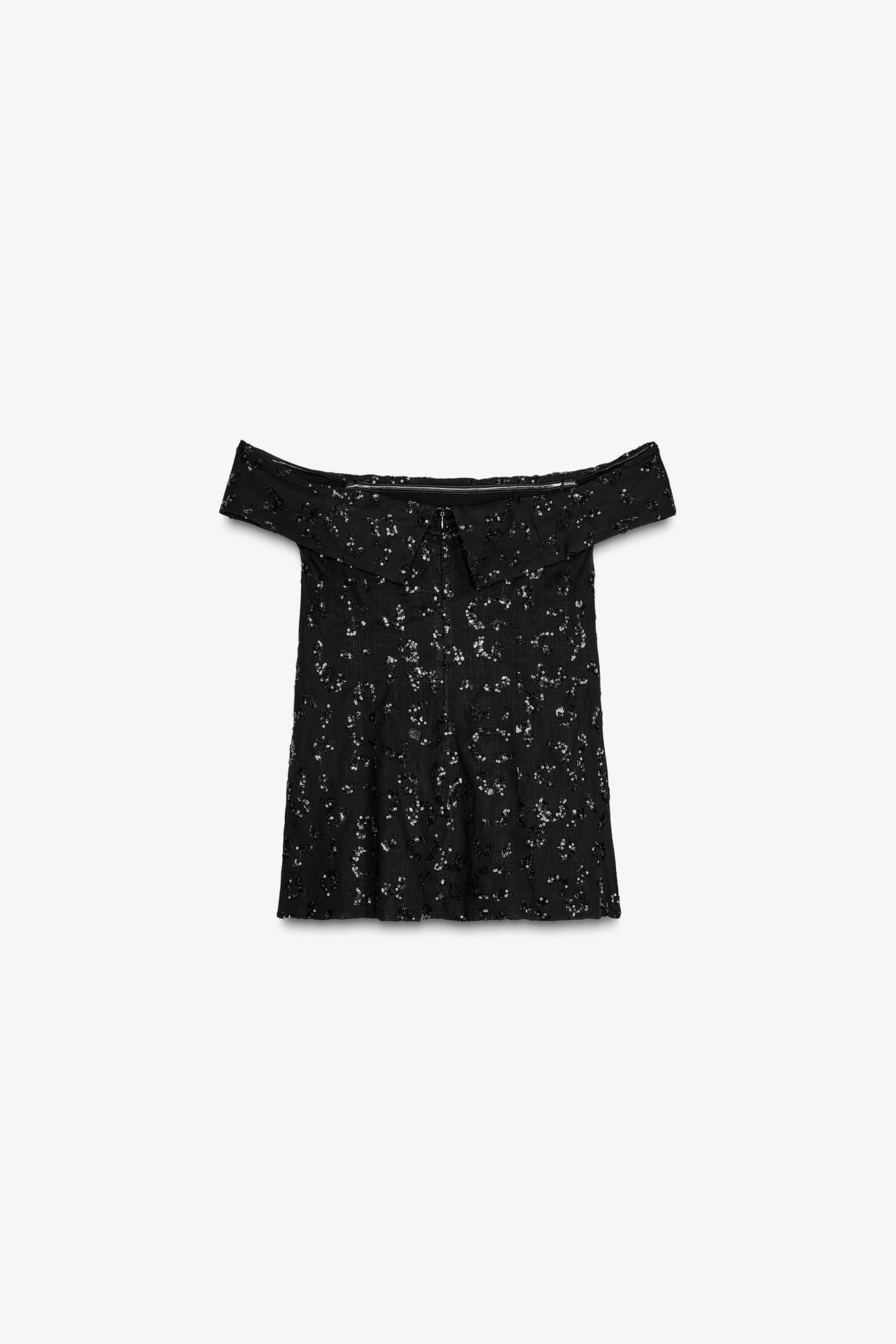 SIGNATURE PAILLETTEN-BUSTIER OFF-SHOULDER