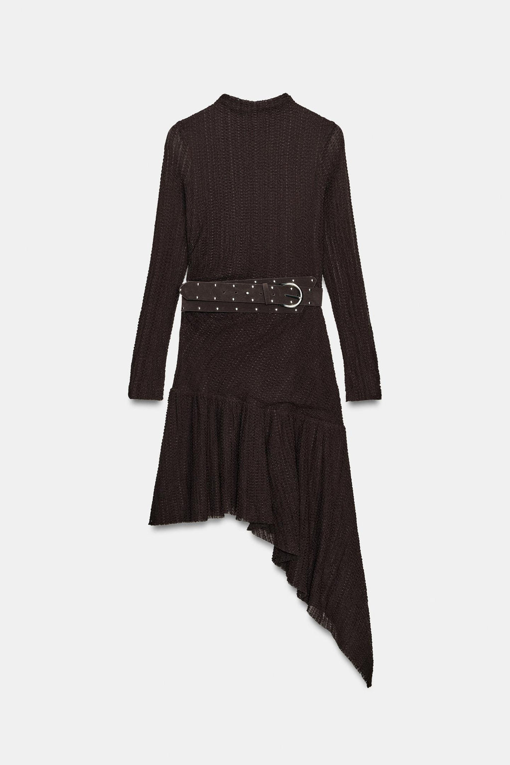 ROBE COURTE ASYMÉTRIQUE À CEINTURE