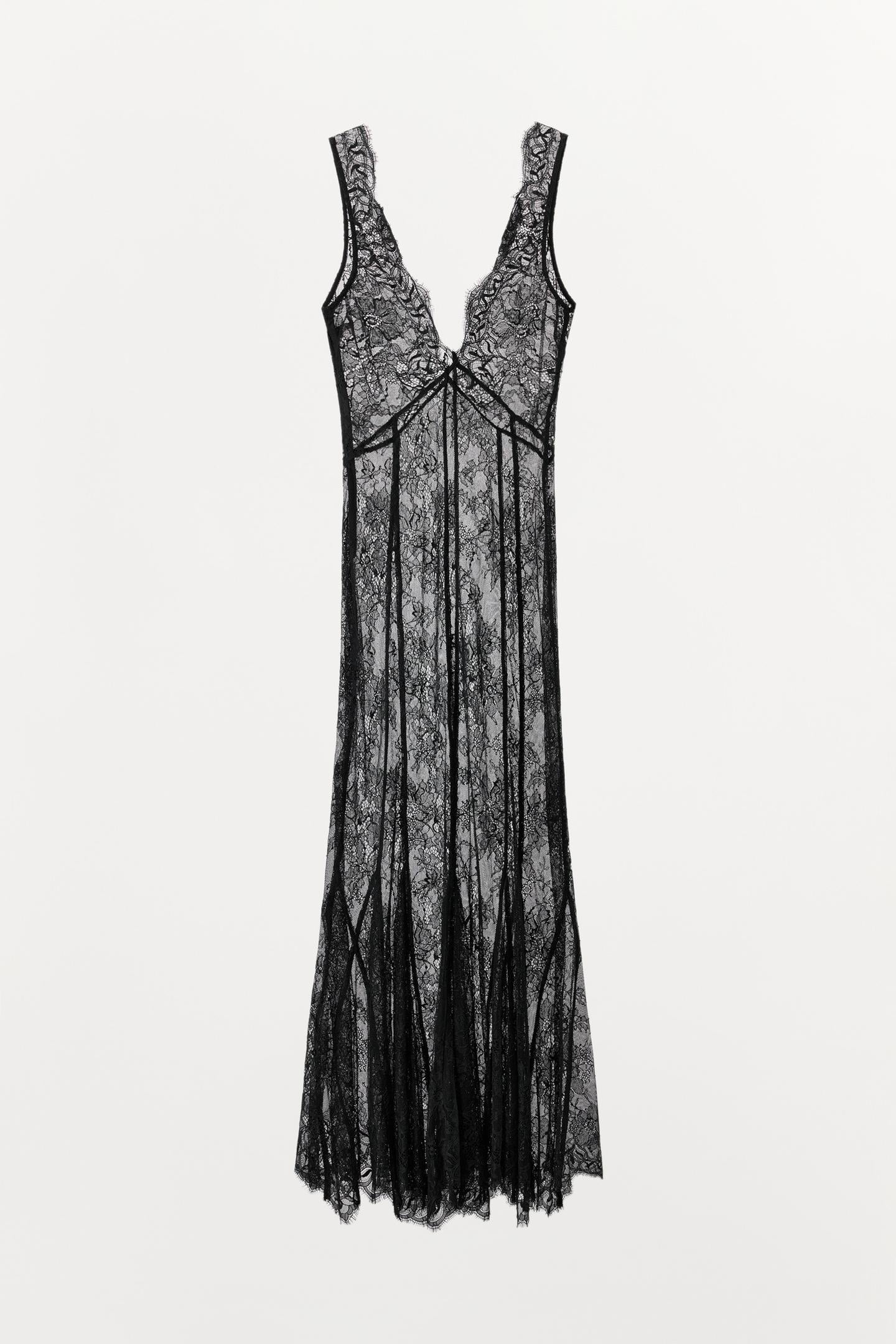 ROBE LONGUE STYLE LINGERIE EN DENTELLE