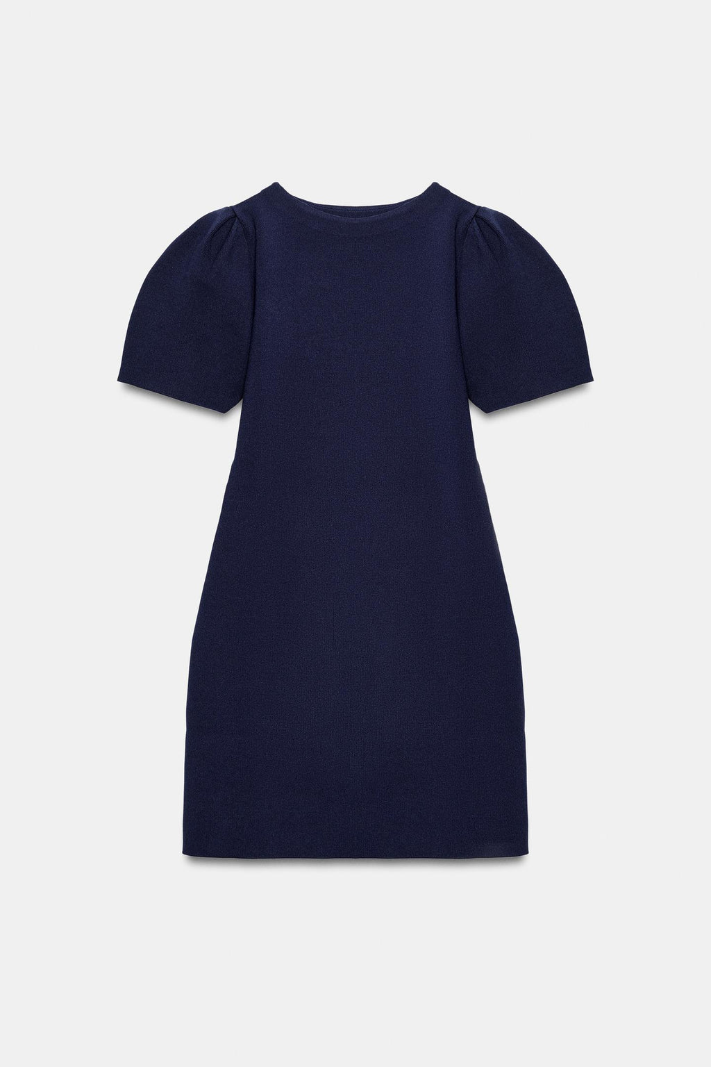 ROBE COURTE EN MAILLE À MANCHES BOUFFANTES