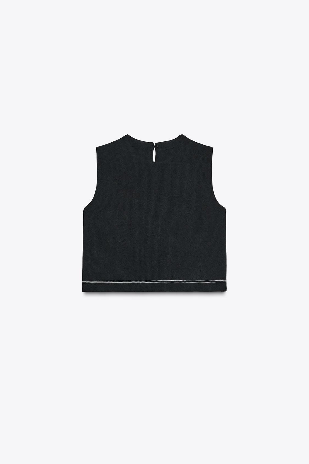 ÄRMELLOSES STRICKTOP MIT RUNDAUSSCHNITT