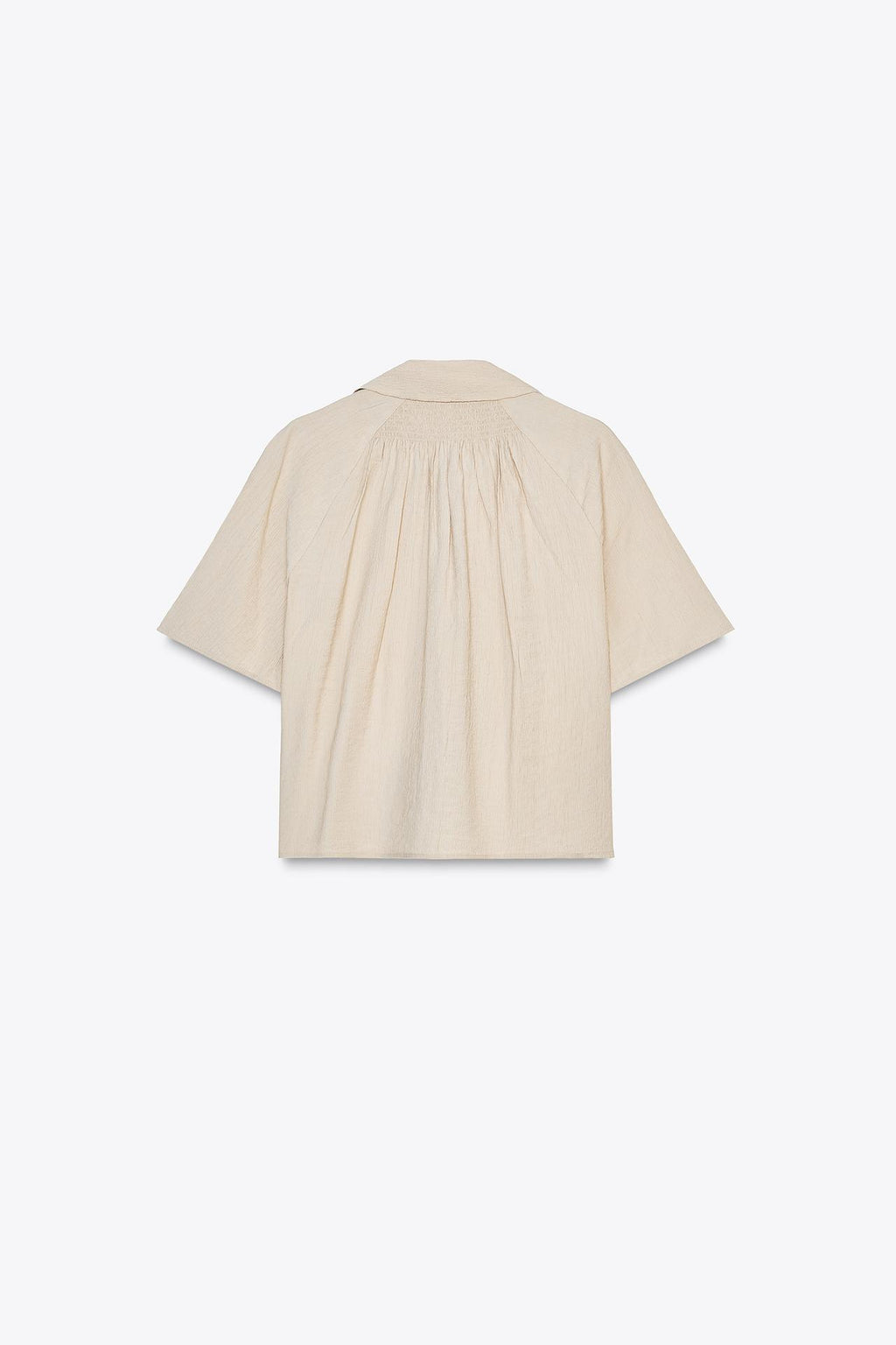 STRUKTURIERTES CROPPED HEMD BEIGE