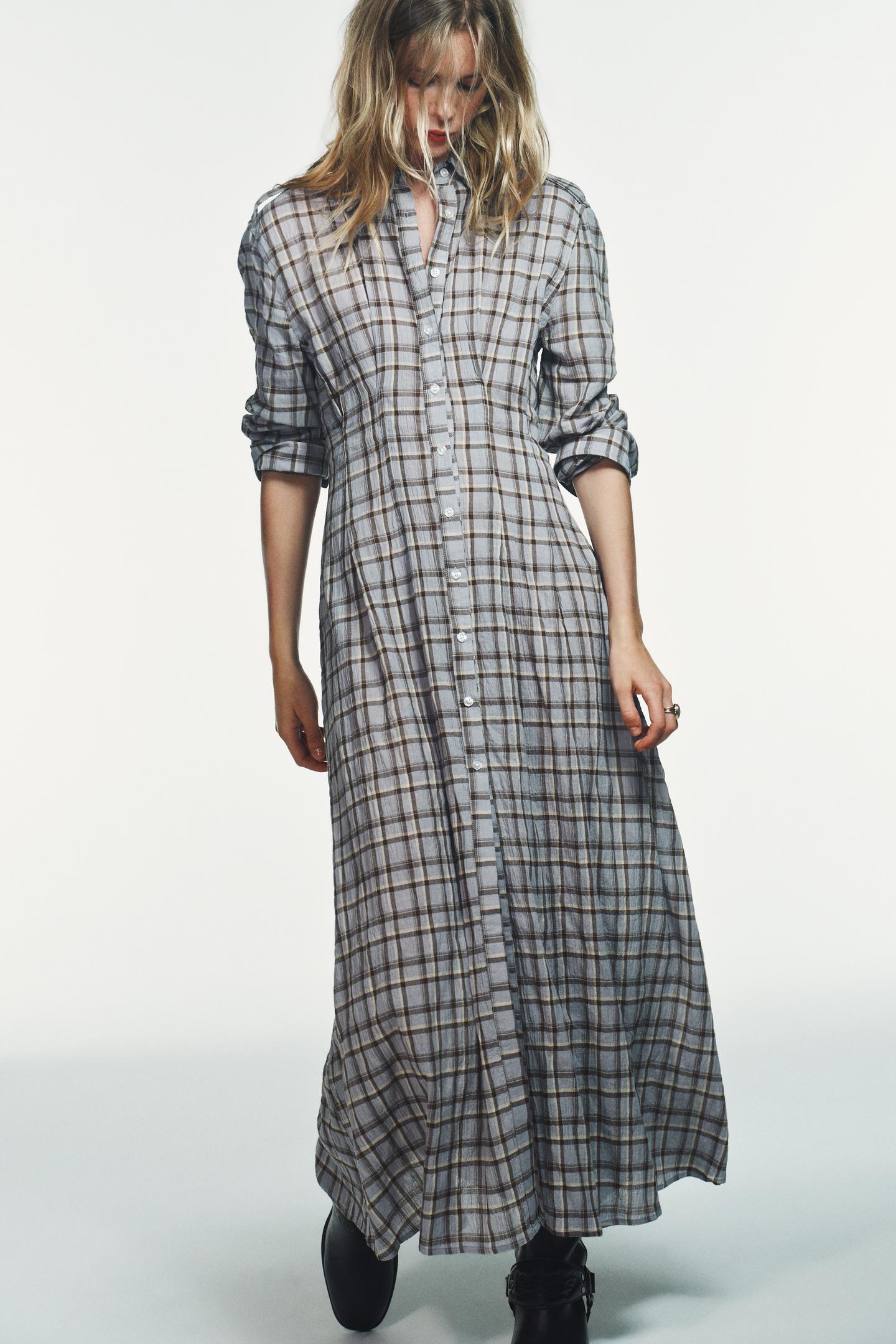 ROBE CHEMISE À CARREAUX