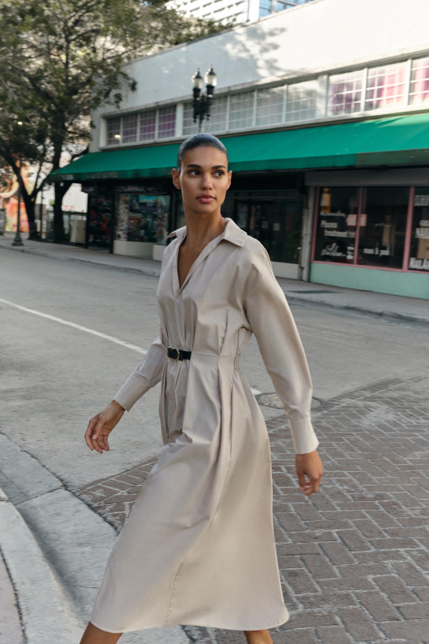 ROBE MI-LONGUE AVEC CEINTURE