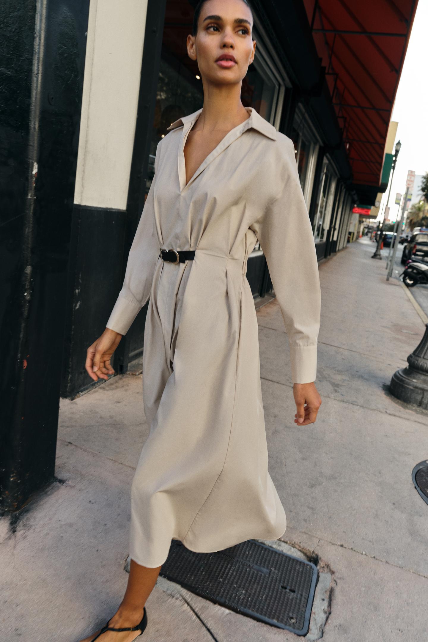 ROBE MI-LONGUE AVEC CEINTURE