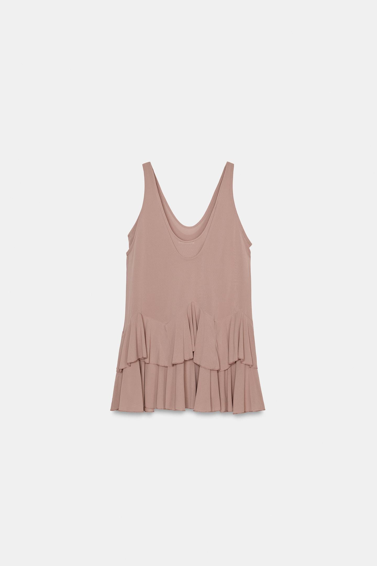 ROBE COURTE À VOLANTS
