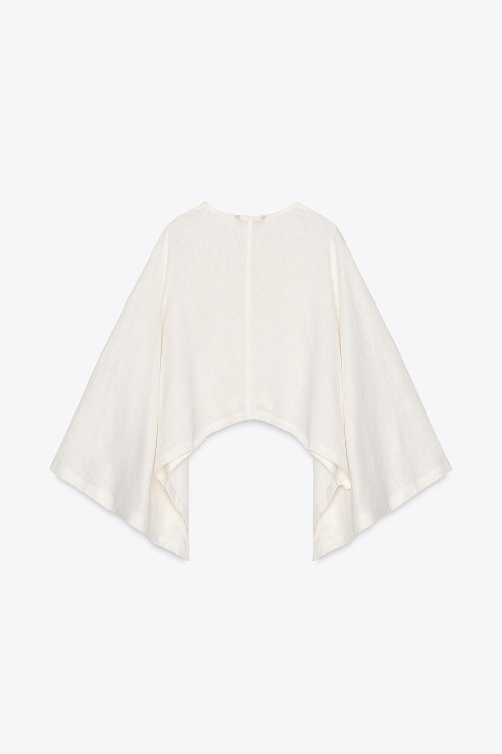 BLUSE MIT ÜBERWEITEN ÄRMELN AUS LEINENMIX