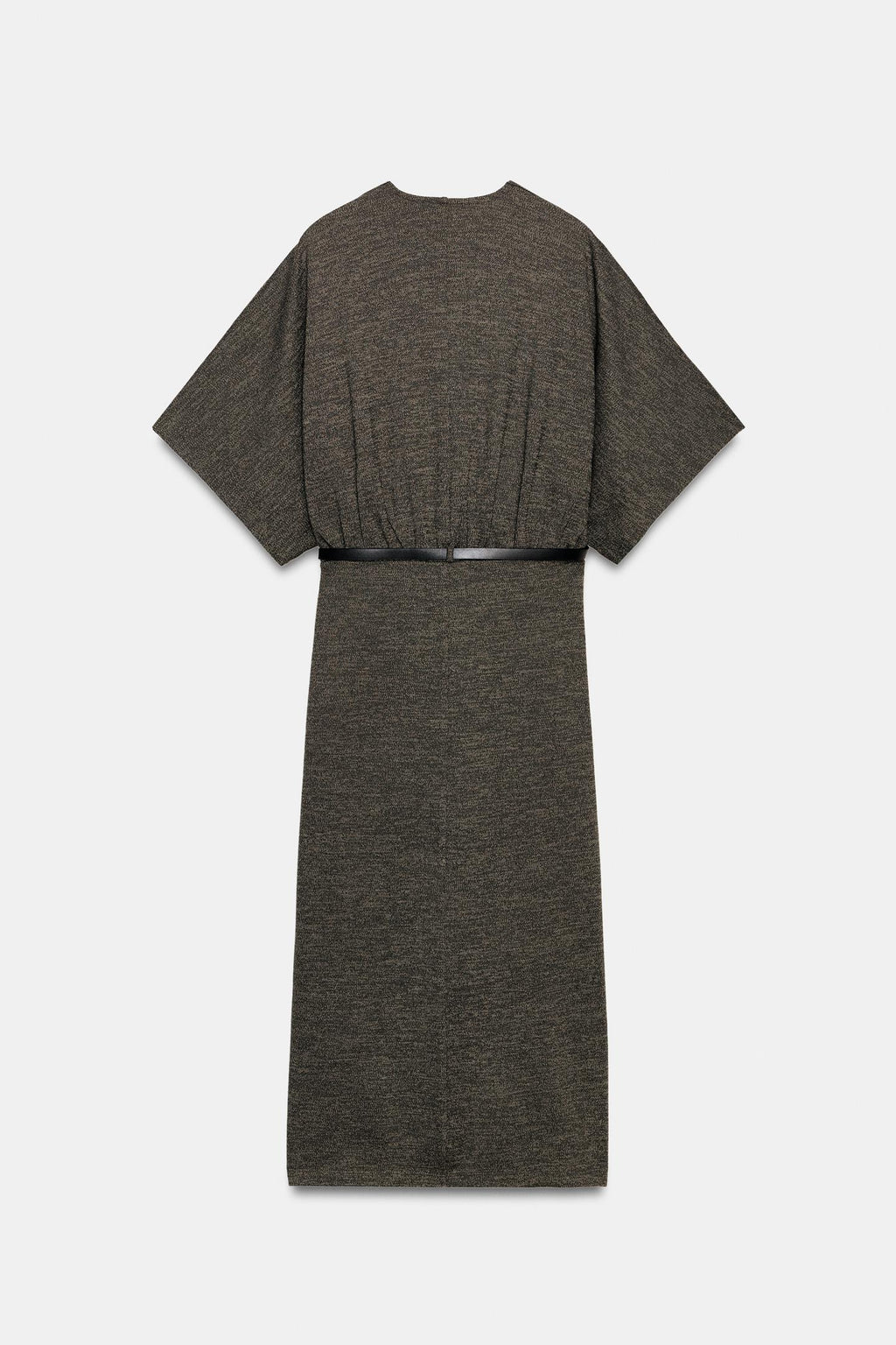 ROBE MI-LONGUE EN PIQUÉ AVEC CEINTURE
