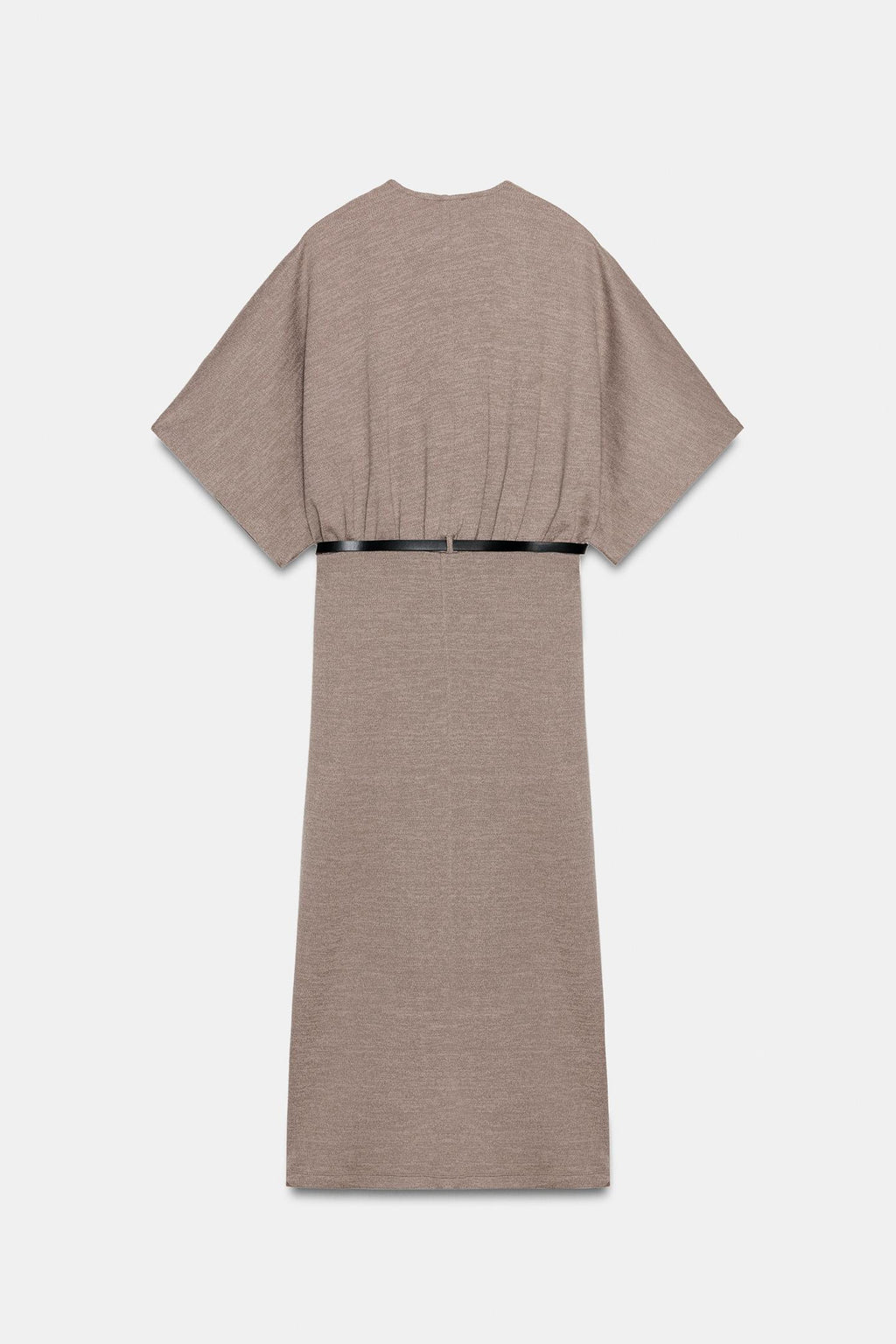 ROBE MI-LONGUE EN PIQUÉ AVEC CEINTURE