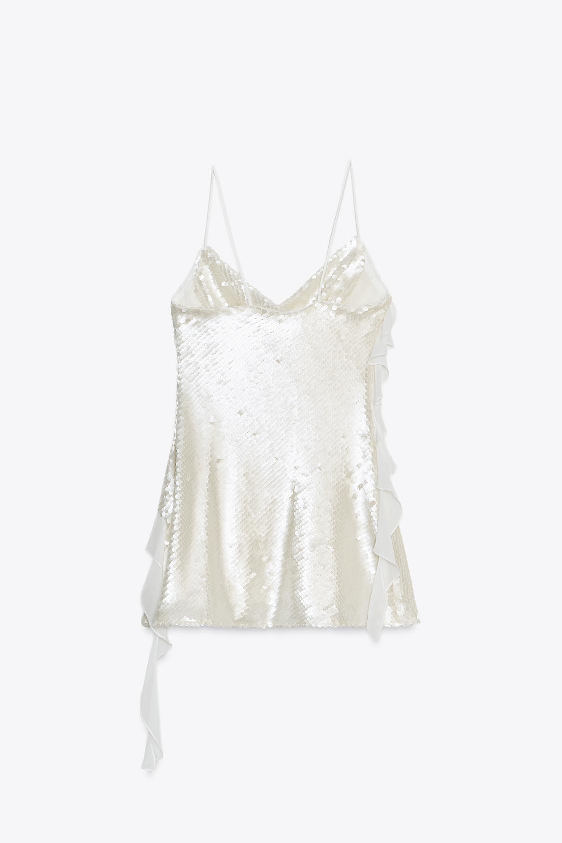 MINIKLEID MIT PAILLETTEN UND RÜSCHENDETAILS