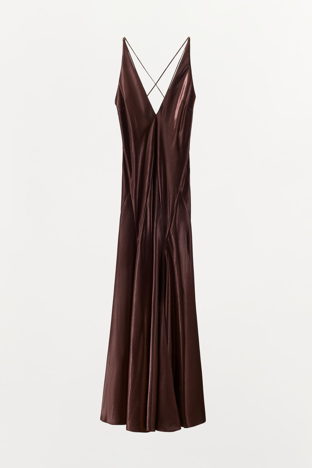 ROBE LONGUE SATINÉE AVEC VOLUME