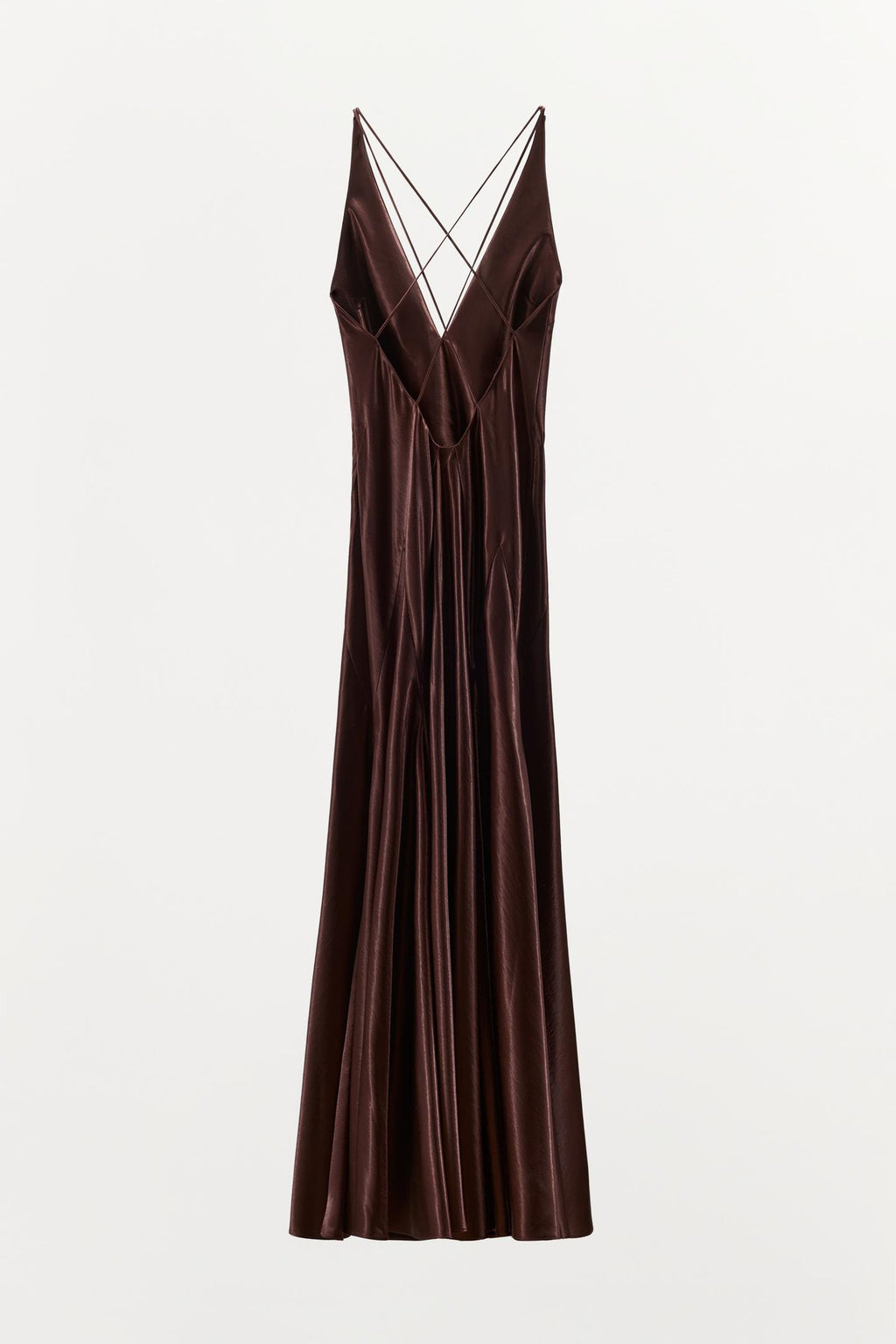 ROBE LONGUE SATINÉE AVEC VOLUME