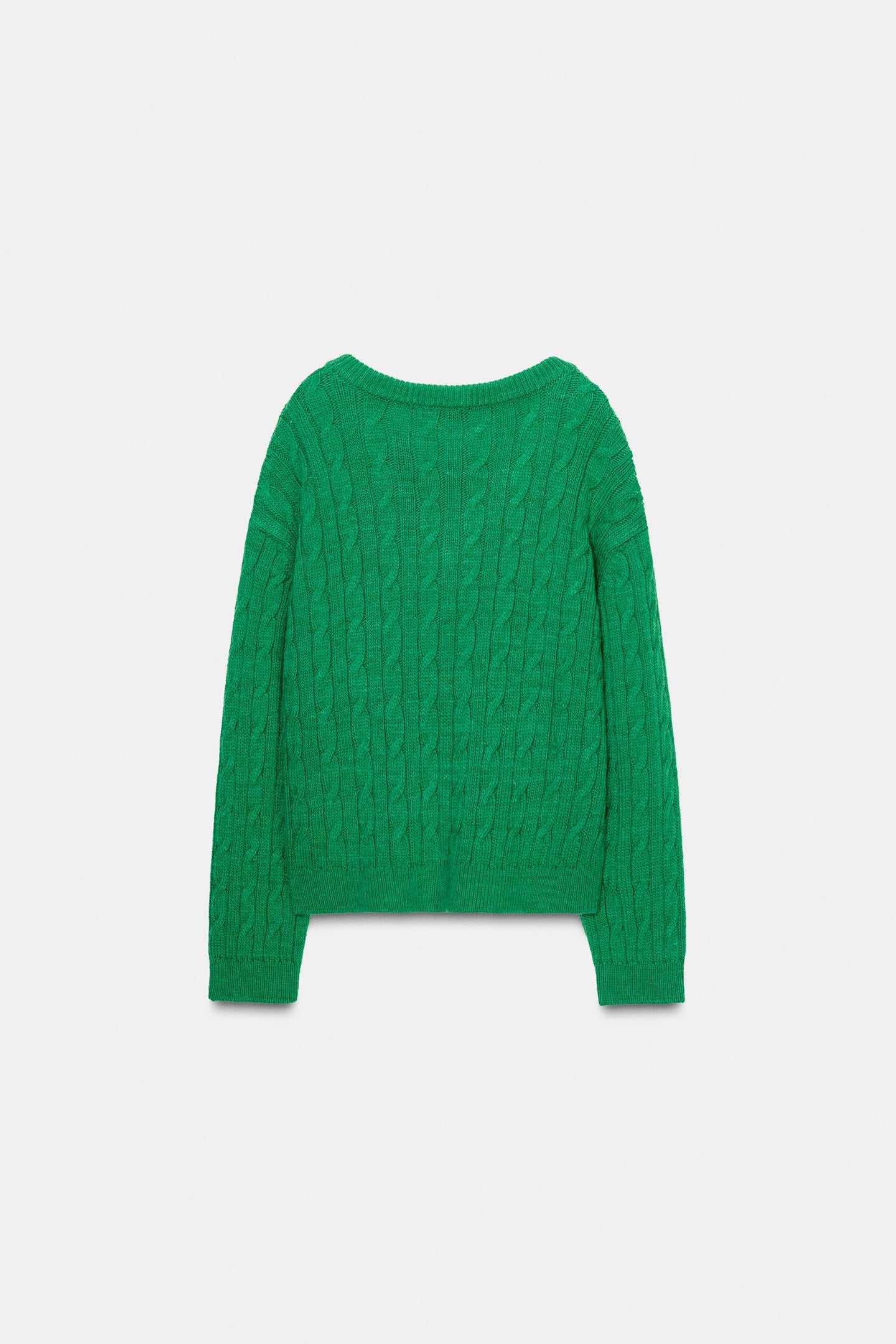 PULL EN V EN MAILLE À TORSADES