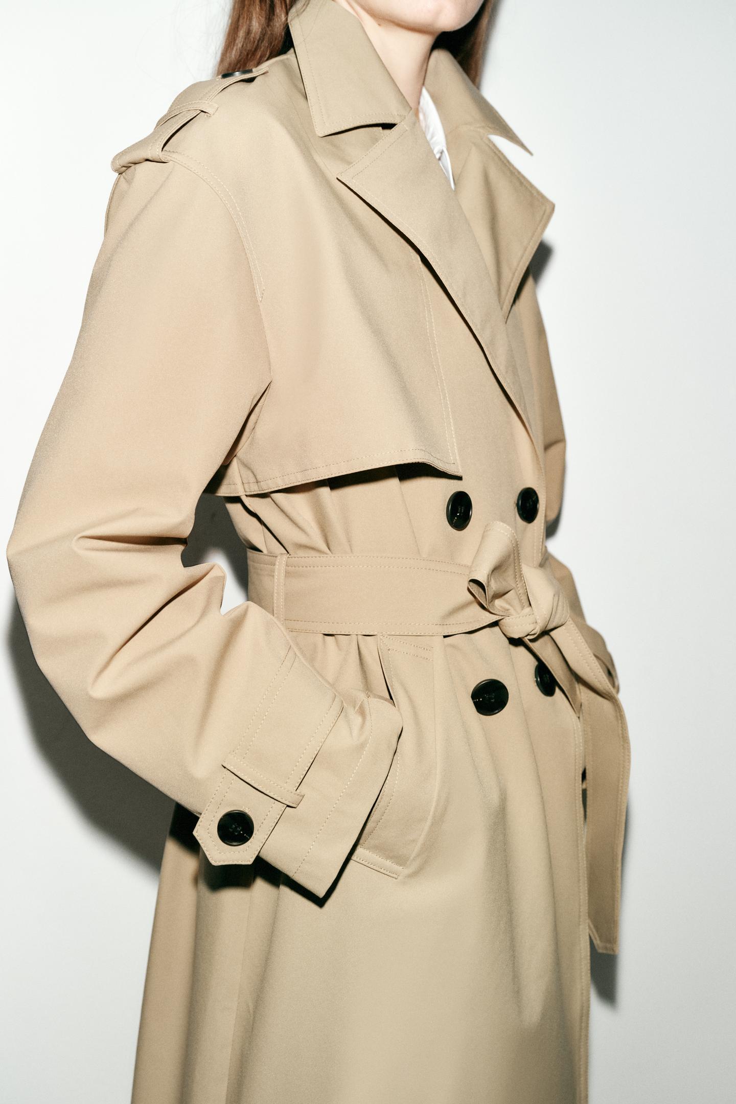 TRENCH LONG À DOUBLE BOUTONNAGE BEIGE