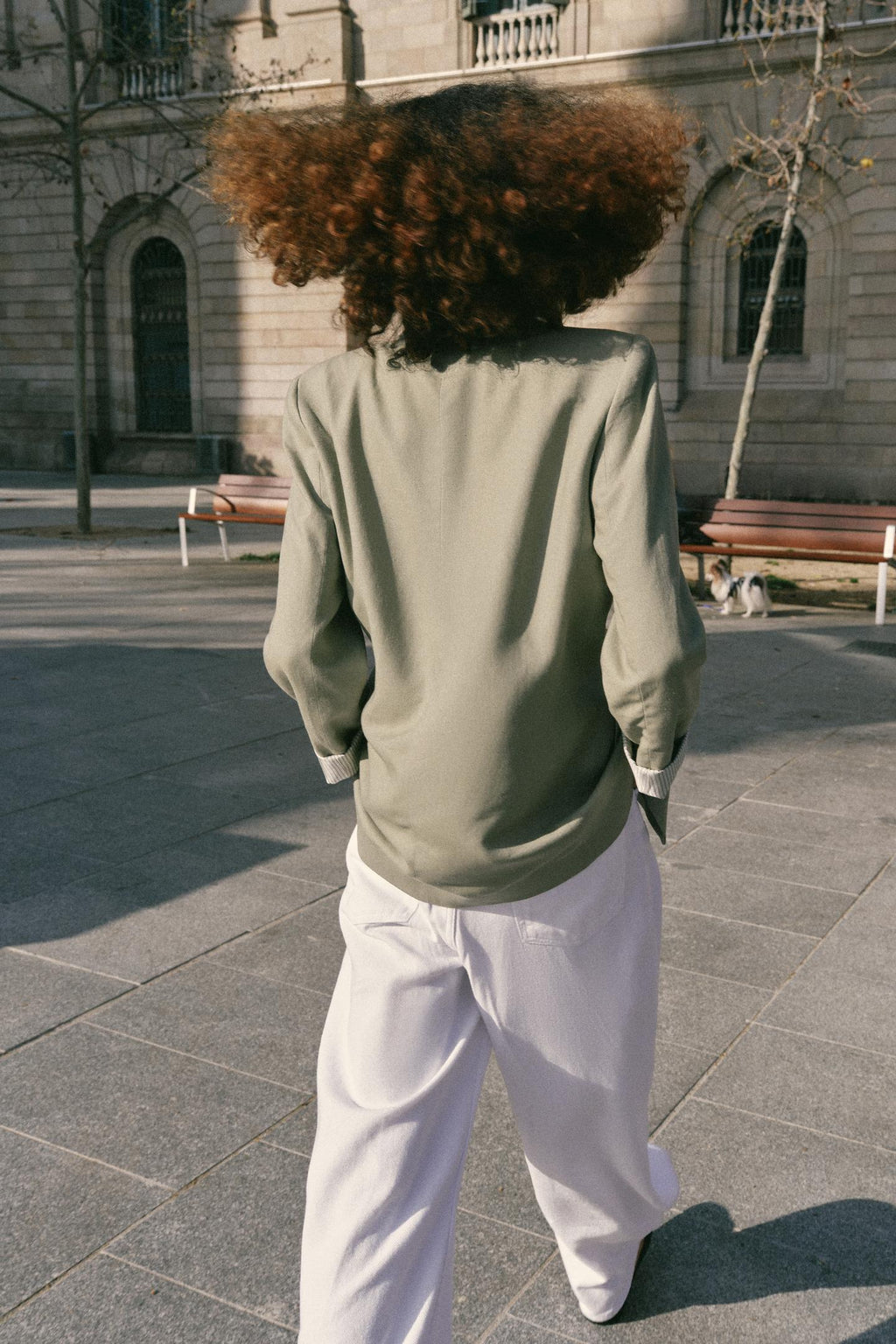 VESTE EN LIN À MANCHES RETROUSSÉES