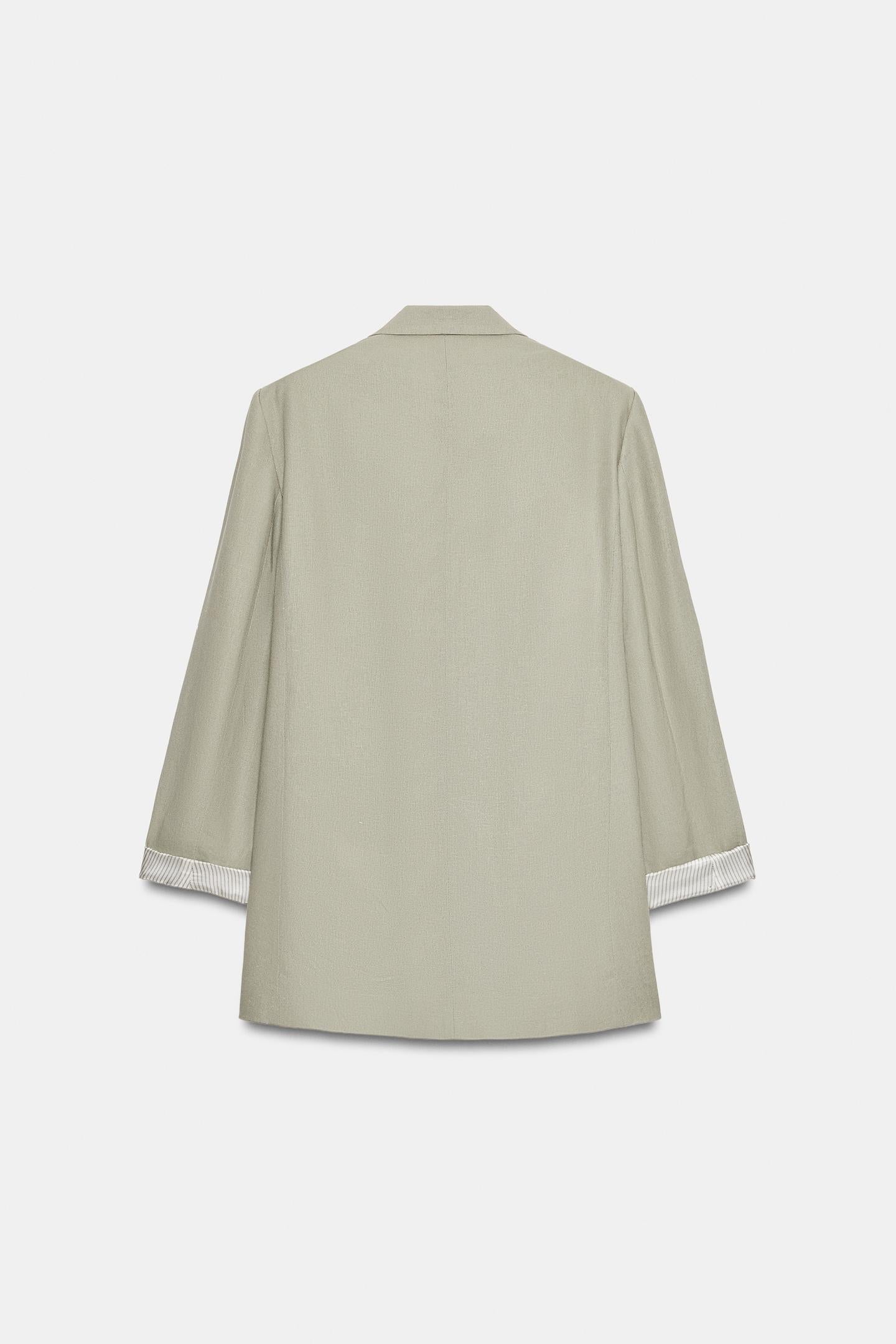 VESTE EN LIN À MANCHES RETROUSSÉES