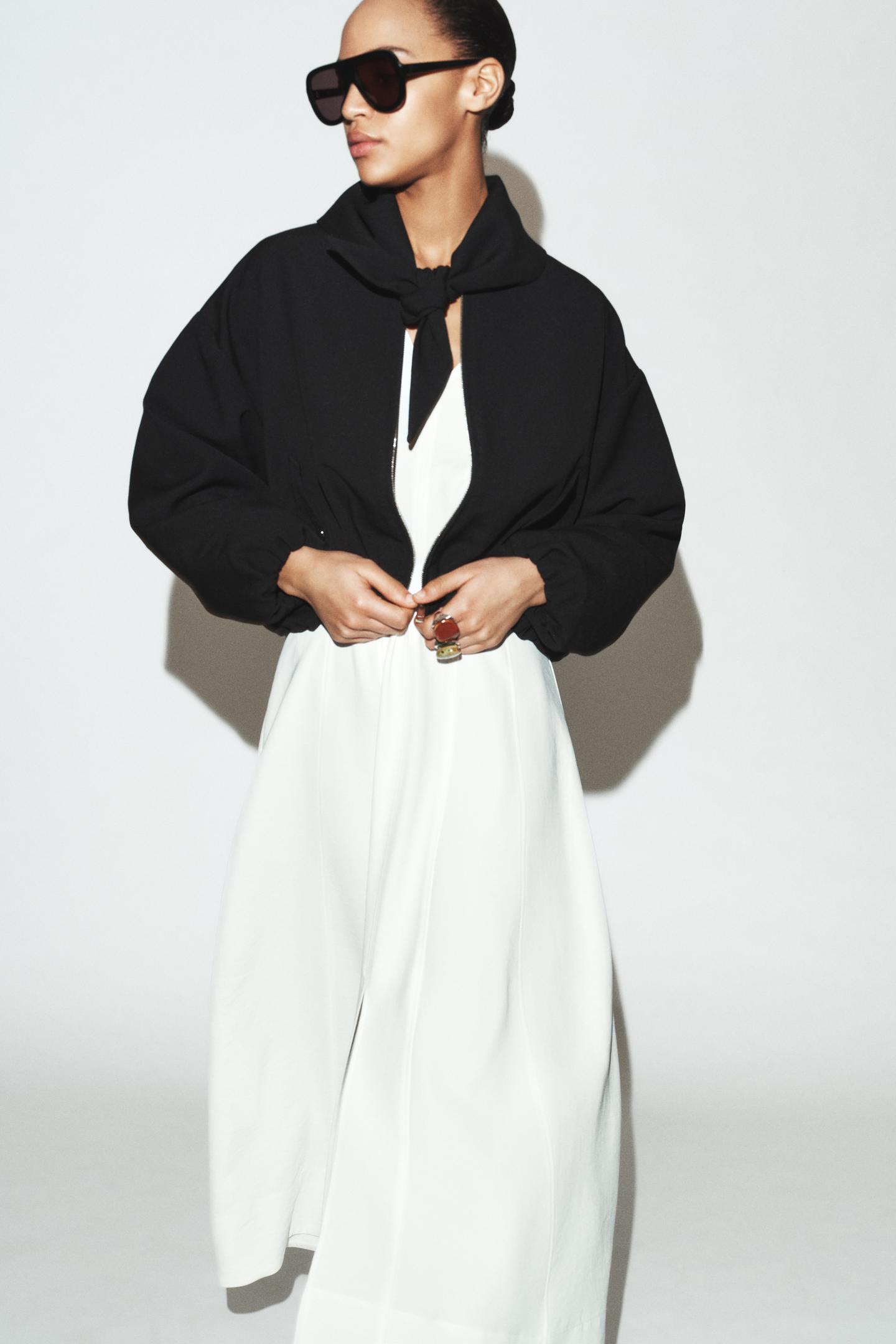 BOMBER À FOULARD AMOVIBLE