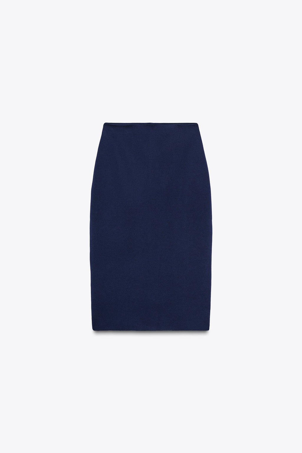STRICK-MIDIROCK MIT HOHER TAILLE MARINEBLAU