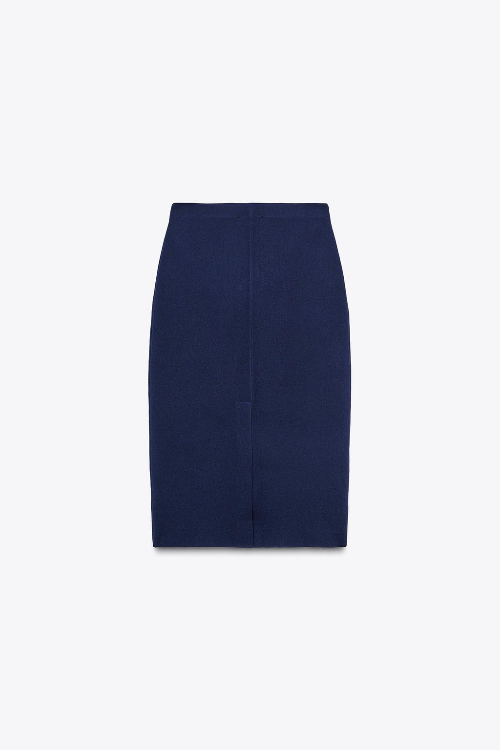 STRICK-MIDIROCK MIT HOHER TAILLE MARINEBLAU