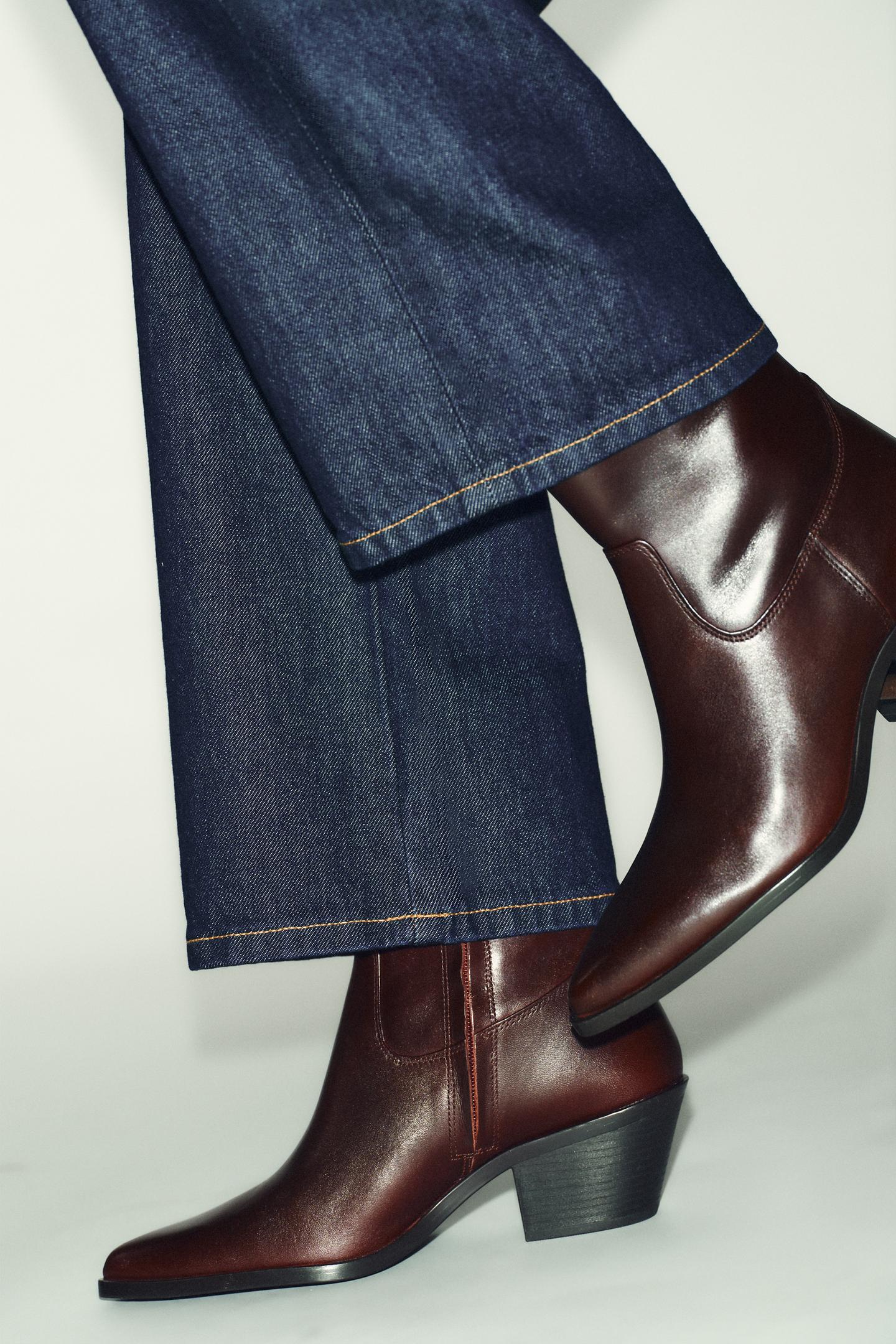 BOTTINES COW-BOY EN CUIR